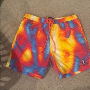 Psycho Bunny Multicolor Wave Swim Shorts